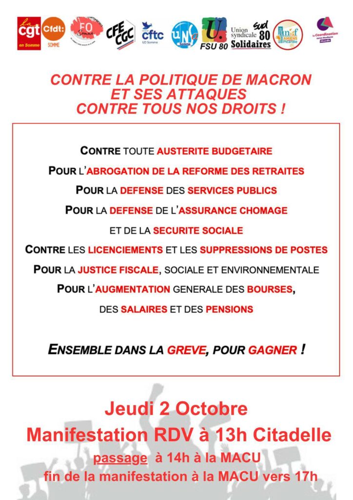 2 octobre : on se mobilise pour changer de cap !